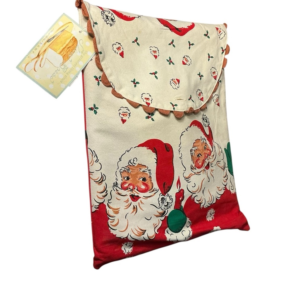 Moda Home Retro Santa Kitchen Towel & Storage Bag Set NWT Vintage Style